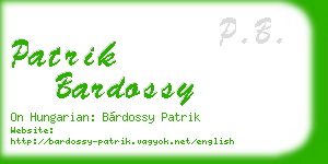 patrik bardossy business card
